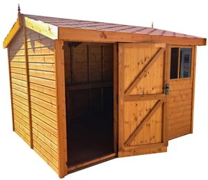 10ft x 8ft Malvern Heavy Duty Pavilion shed in Redwood cladding
